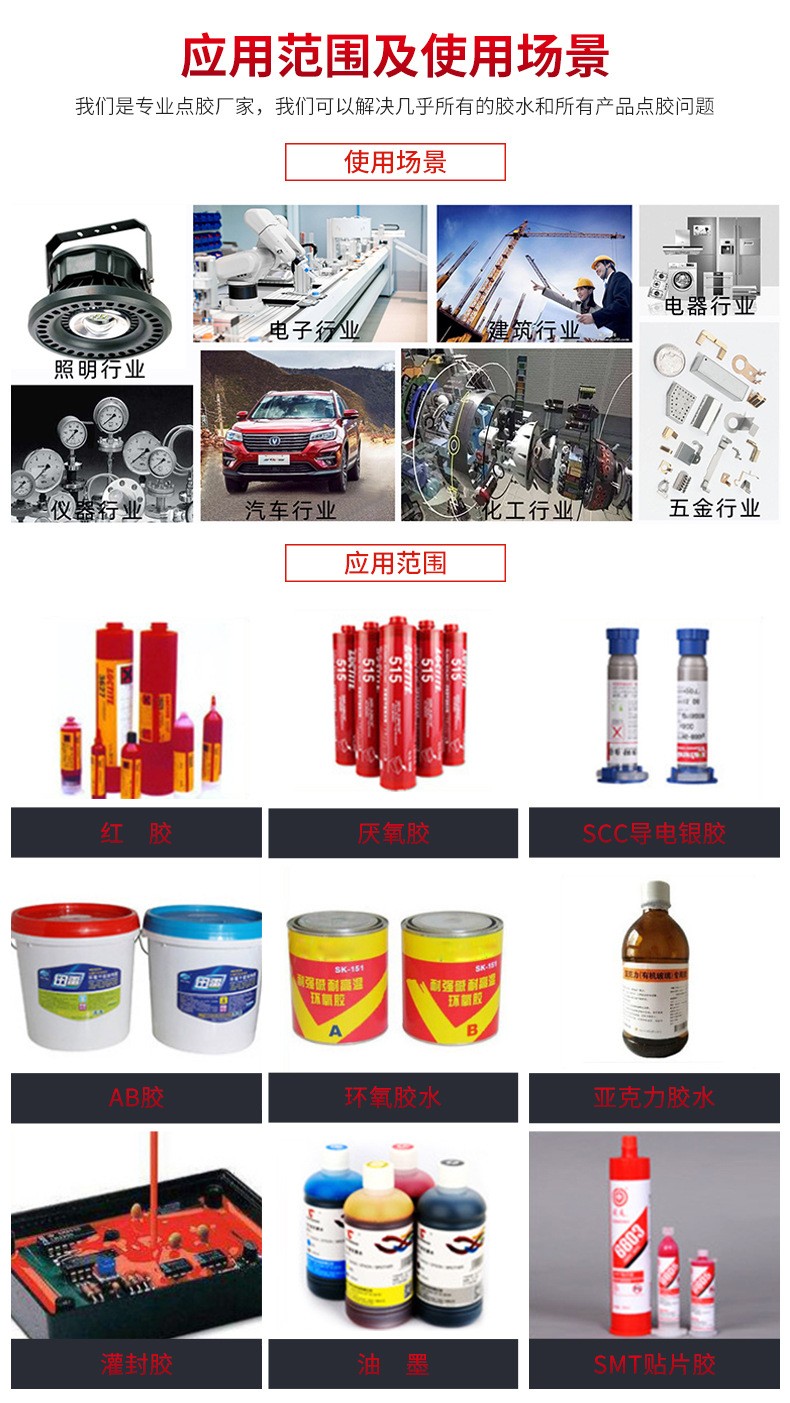 手持灌胶机使用的胶水范围